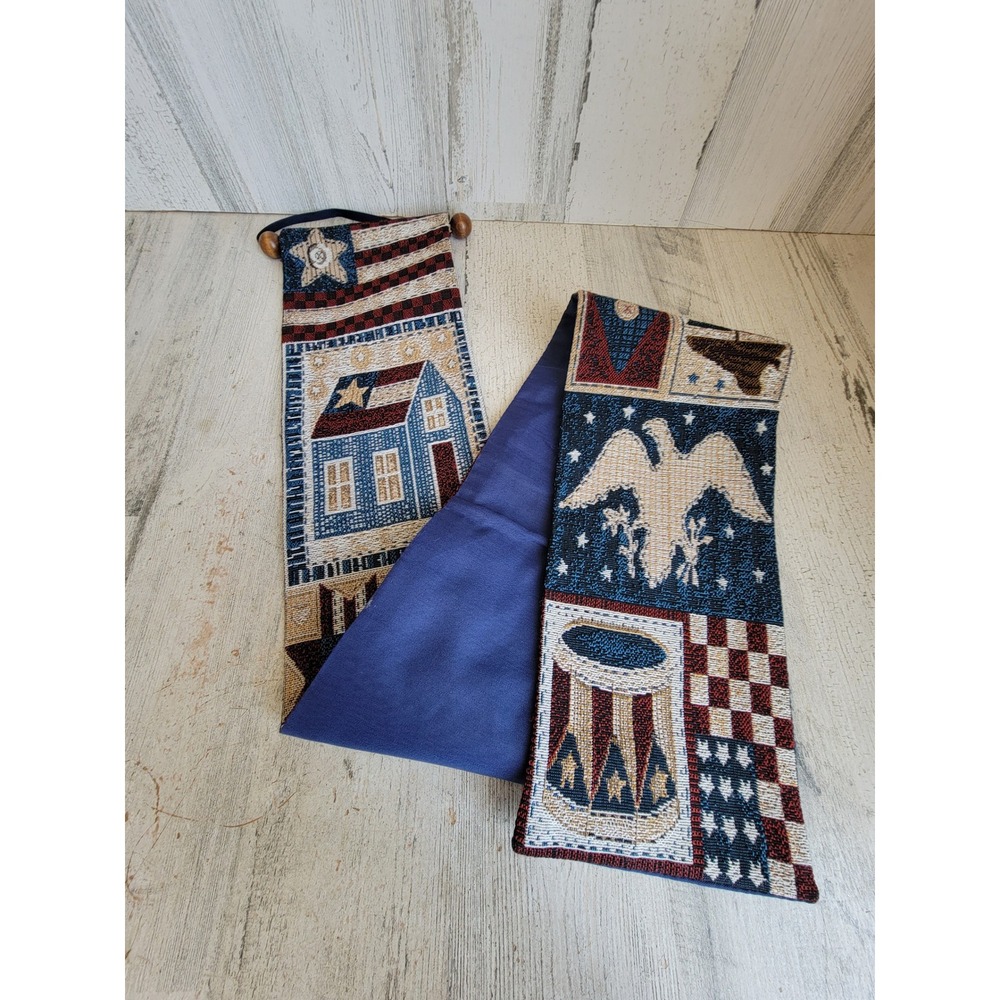 Long USA cloth tapestry July 4th patriotic vintage home decor hanging